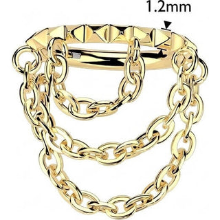Titanium Ring triple chain dangle Segment