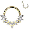 Titanium Ring marquise and round cubic zirconia fan Clicker