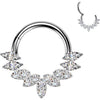 Titanium Ring marquise and round cubic zirconia fan Clicker
