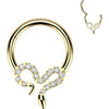 Titanium Ring pave cubic zirconia slithering snake Clicker