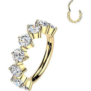 Titanium Ring 8 zirconias Clicker