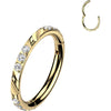 Titanium Ring Facet Cuts Triple Zirconia Clicker