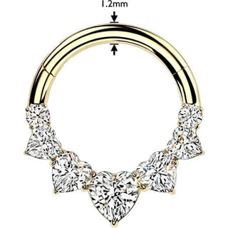 Titanium Ring heart zirconia Segment