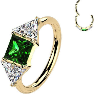 Titanium Ring zirconia square triangle Segment