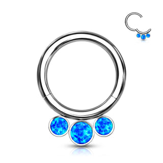 Titan Ring Kugel 3 Opal Silber Clicker
