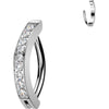Titanium Eyebrow Piercing cnc set cubic zirconias Clicker