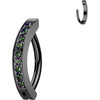 Titanium Eyebrow Piercing cnc set cubic zirconias Clicker