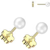 Earring pearl with flower back 1 pair