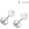 Earring pearl with flower back 1 pair