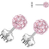 Earring pave crystal ball 1 pair