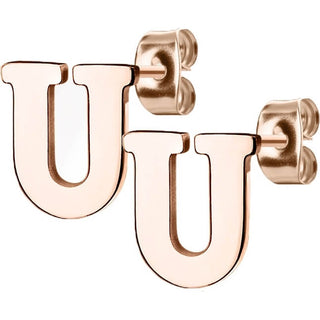 Stud Earring Letters A-Z Roségold