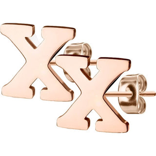 Stud Earring Letters A-Z Roségold