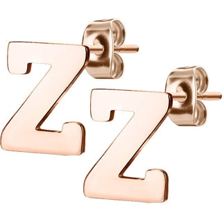 Stud Earring Letters A-Z Roségold