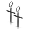 Earring 316L Hoop Earrings with Cross Dangle 1 Pair Clicker