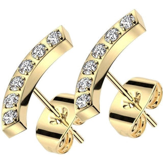 Stud Earring Curved Zirconia
