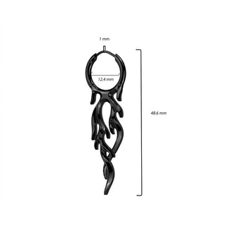 Earring 316L Flame Hinged Hoop Earrings 1 Pair Clicker
