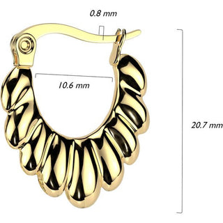 Hoop Earring scalloped oval