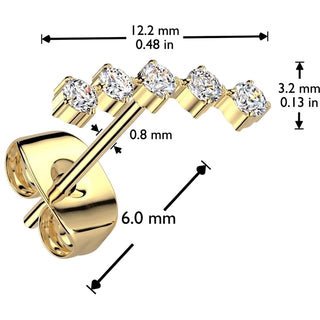 Earring 5 round zirconias