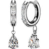 Earring cubic zirconia with teardrop dangle 1 pair