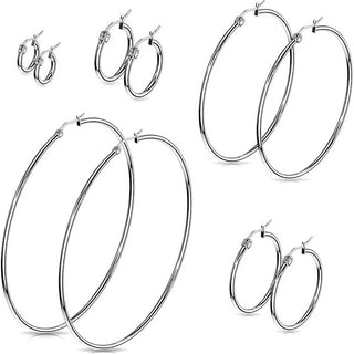 Hoop Earring 316L Round Hoop Earrings 1 Pair