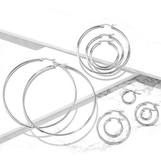 Hoop Earring 316L Round Hoop Earrings 1 Pair