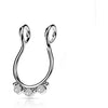 Fake Nose Piercing Septum 3 Zirconia Flat Bendable