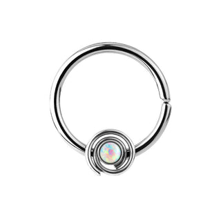 Ring Opal Rund Silber Biegbar