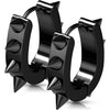 Earring 316L IP U Shaped Hoop Earrings with Spikes 1 Pair Clicker