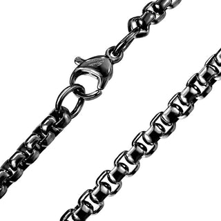 316L Necklace Round Box Chain Lobster Clasp