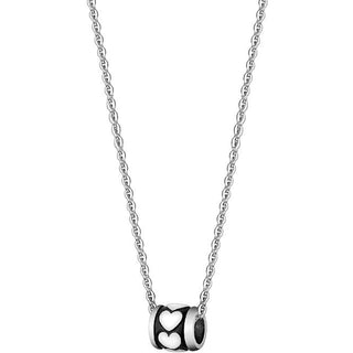 Necklace 316L Pendant Necklace Shiny Hearts on Black