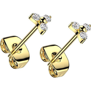 Titanium Stud Earring Trinity zirconia