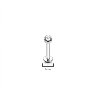 Titanium Labret Ball Zirconia Silver