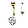 Titan Bauchnabelpiercing Herz Zirkonia