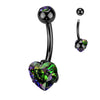 Titan Bauchnabelpiercing Herz Zirkonia