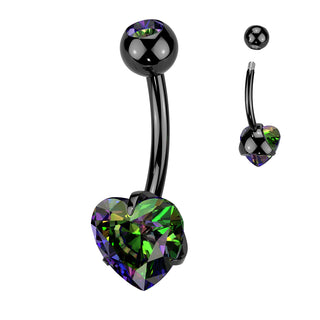 Titan Bauchnabelpiercing Herz Zirkonia