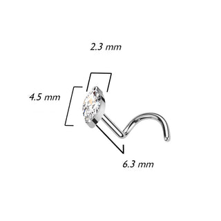 Titan Nasenstecker Marquise Schliff Zirkonia