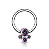 Titanium Ring 4 Zirconia Silver Captive Bead