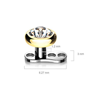 Titan Dermal Anchor Zirkonia Flach Gewinde 2mm Innengewinde