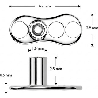 Titanium Dermal Anchor 3 hole flower zirconia Internally Threaded