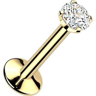 Titanium Labret zirconia prong setting PVD coating Internally Threaded