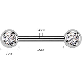 Titan Nippelpiercing Zirkona Innengewinde