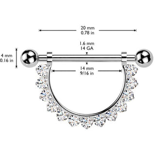 Titan Nippelpiercing Barbell Zirkonia Innengewinde