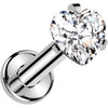 Titanium Labret heart zirconia Internally Threaded