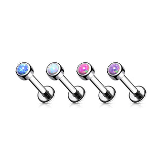 Titan Labret Opal Rund Silber Innengewinde