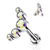 Titan Labret 5 Zirkonia Flach Silber Innengewinde
