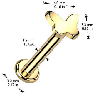 Titan Labret Schmetterling Innengewinde