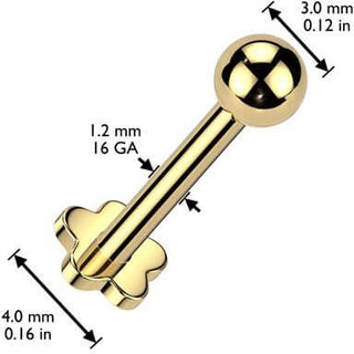 Titan Labret Kugel Blumenbase Innengewinde