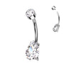 Titanium Belly Button Piercing Drop Zirconia Internally Threaded