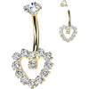 Titanium Belly Button Piercing heart zirconia Internally Threaded