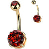 Titanium Belly Button Piercing double zirconia Internally Threaded